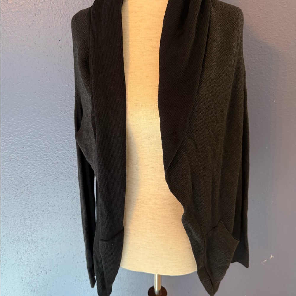 Lululemon Women's Black Open Front Hooded Sweater